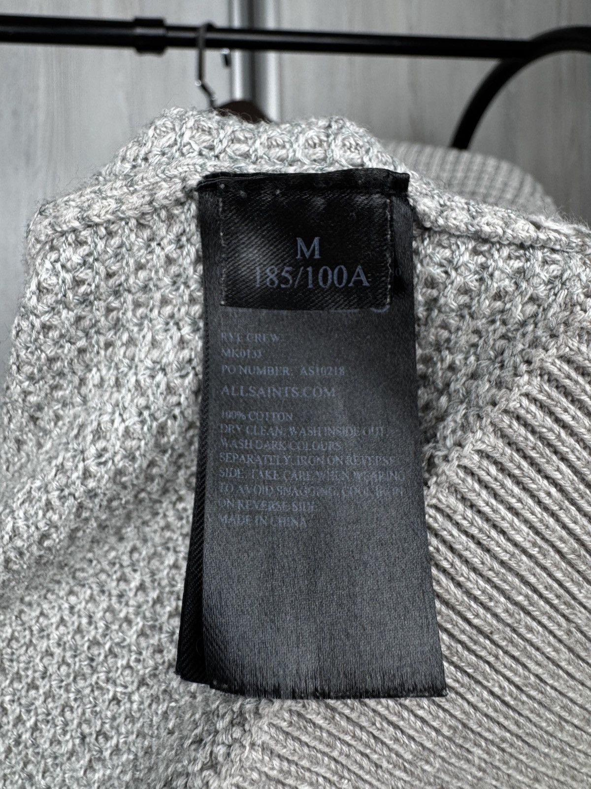 Allsaints Allsaints Rye Knit Crew Neck Grey Sweater Mens size M Size US M / EU 48-50 / 2 - 9 Thumbnail