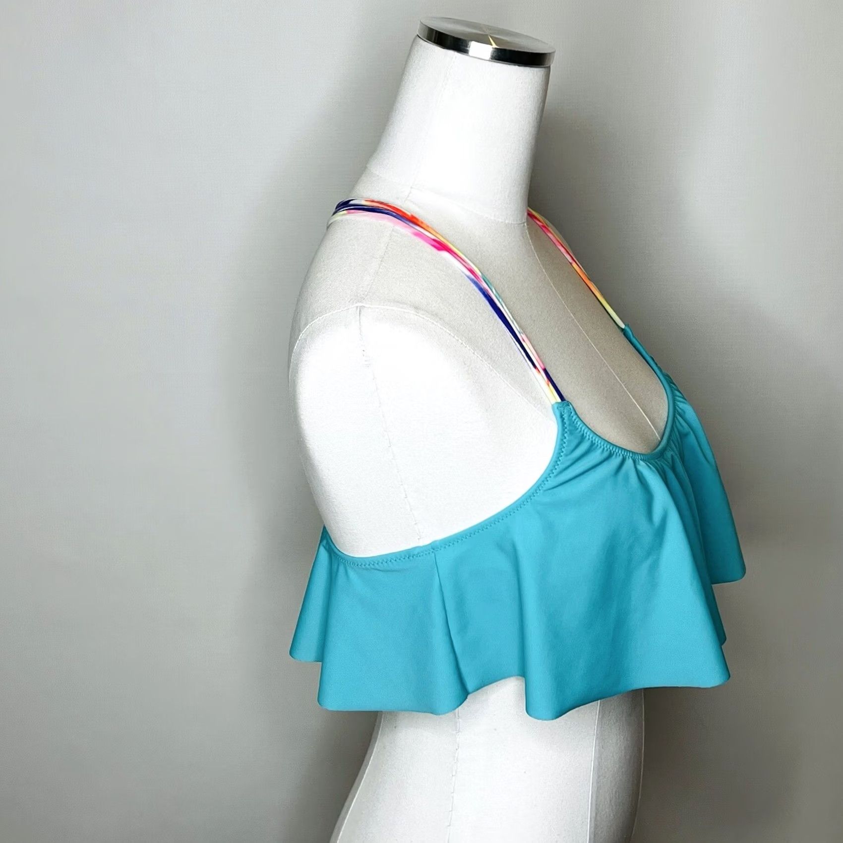 Victoria's Secret Victoria’s Secret Pink Aqua Blue Swim Top Bikini Racerback Braided Med M Women Blue Nylon Spandex Solid Hand Wash Only Size M / US 6-8 / IT 42-44 - 2 Thumbnail
