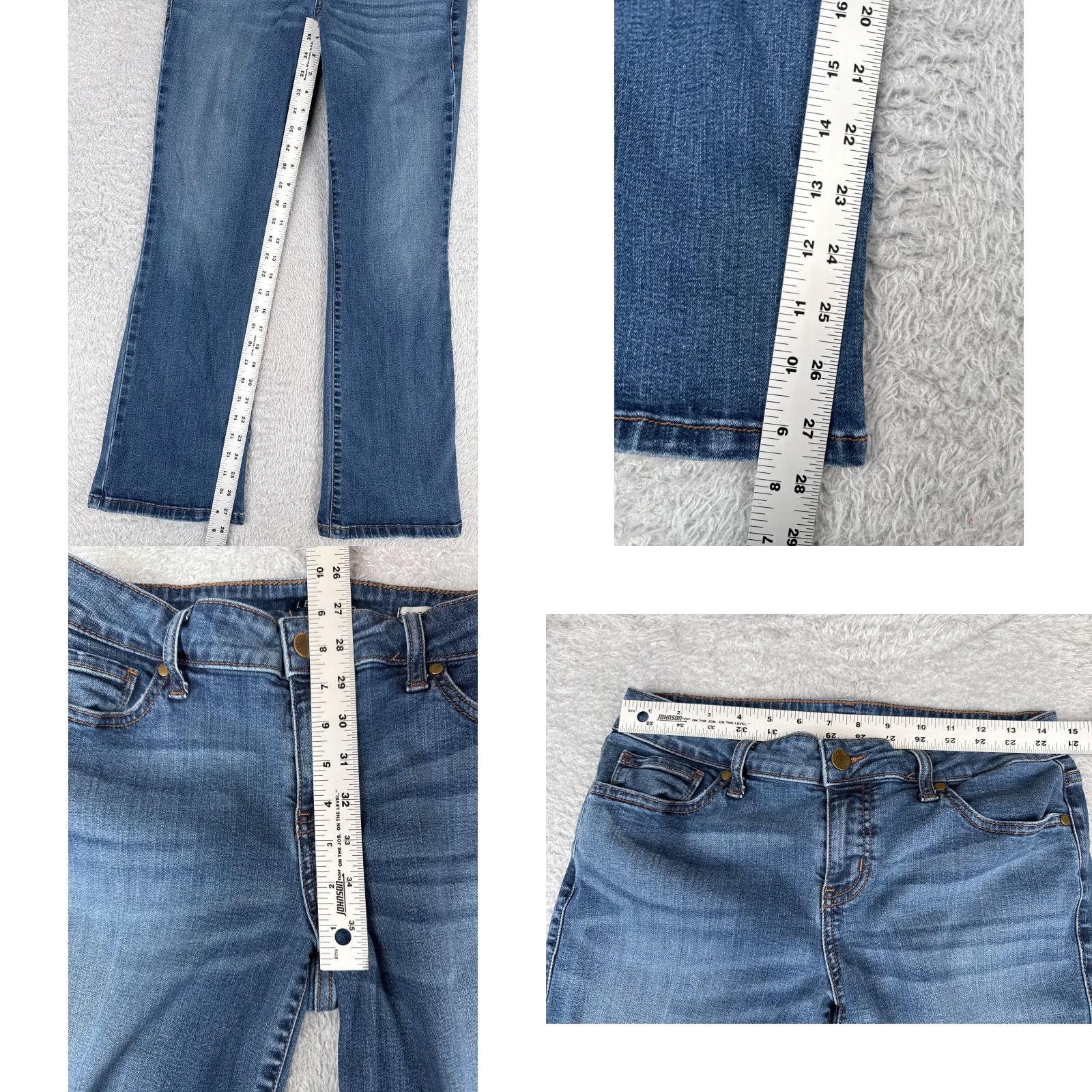 Anthropologie Level 99 Jeans Women Bootcut Jeans 31 Blue Denim Mid Rise 30x28 Cotton Size 24" / US 00 / IT 34 - 8 Thumbnail