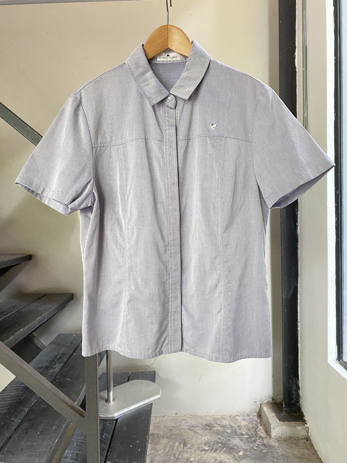 Courreges Courrèges Classic Light Blue Collared Shirt Size S / US 4 / IT 40 - 4 Thumbnail