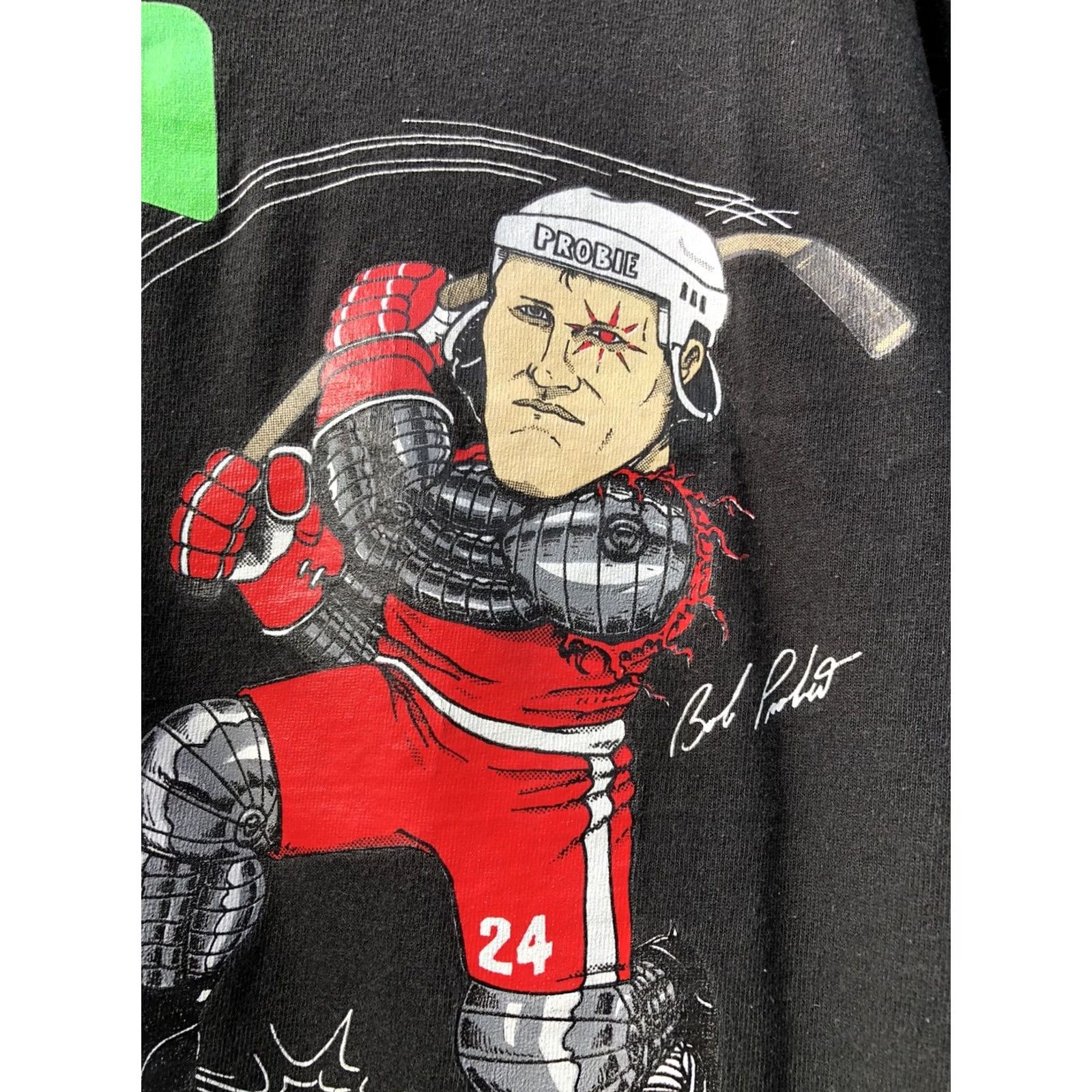 Fruit Of The Loom VINTAGE Detroit Red Wings Bob Probert The Dominator T Shirt XL NHL Probie Shirt Mens 90s Black Size US XL / EU 56 / 4 - 3 Thumbnail