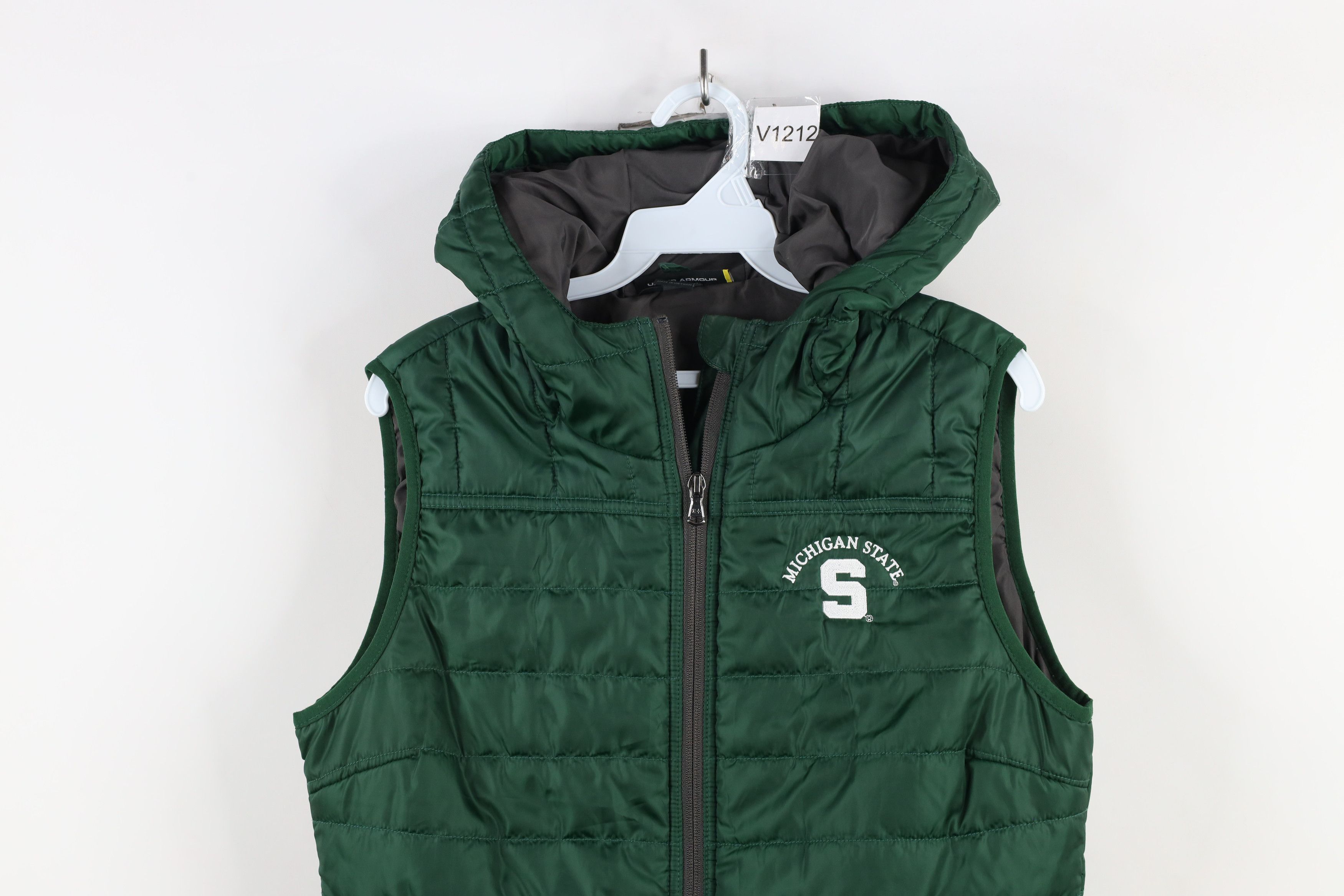 Under Armour × Vintage Under Armour Michigan State University Puffer Vest Jacket Size L / US 10 / IT 46 - 2 Thumbnail