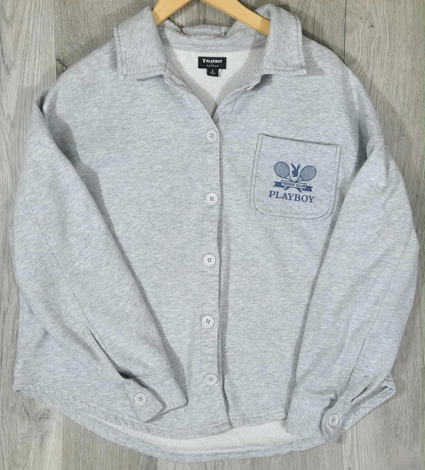 Pacsun Playboy Tennis Club Gray Button Up Sherpa Lined Jacket#6 Size US S / EU 44-46 / 1 - 1 Thumbnail