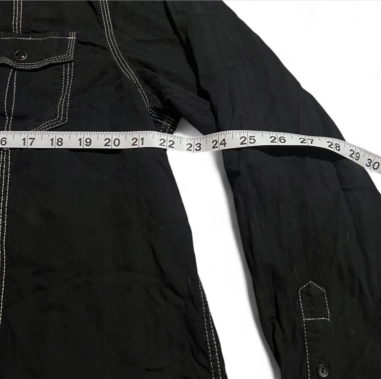 Other Black Machine embroidered button up shirt contrast stitching Size US XXL / EU 58 / 5 - 7 Thumbnail