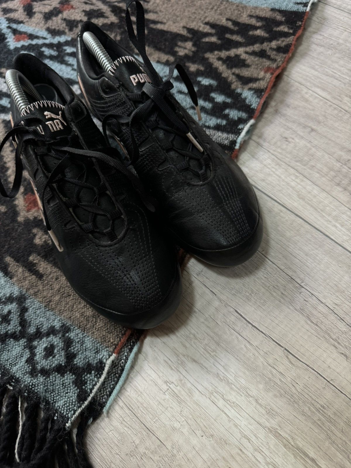 Puma Vintage Black Puma YK2 Leather Japanese Avant Garde Sneakers Size US 8.5 / IT 38.5 - 4 Thumbnail