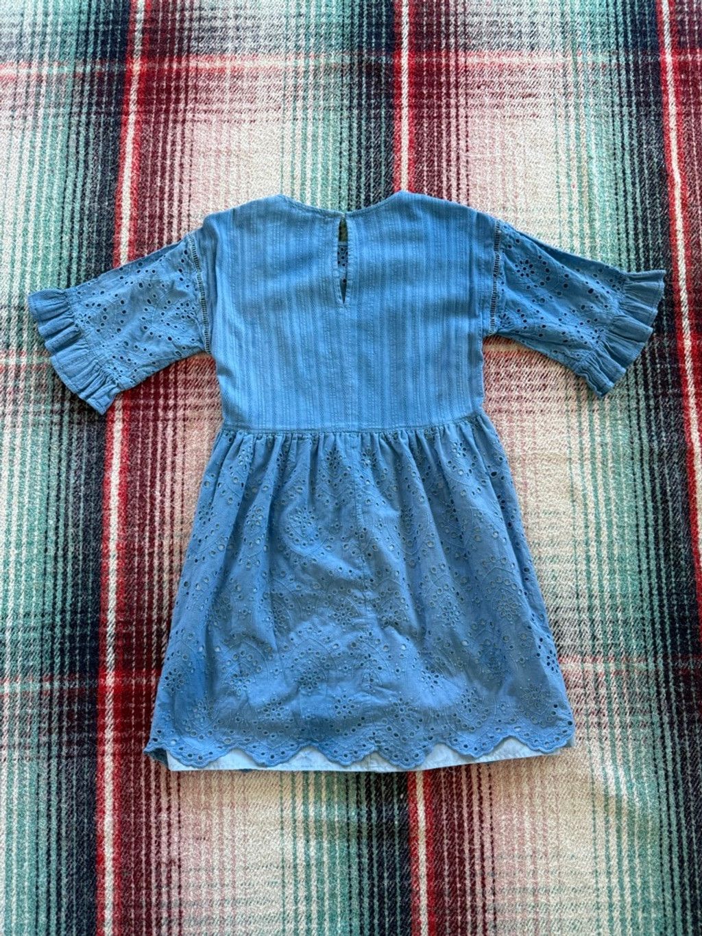 English Factory Women's ENGLISH FACTORY Blue Over-dyed Eyelet Mini Dress S Size S / US 4 / IT 40 - 4 Thumbnail