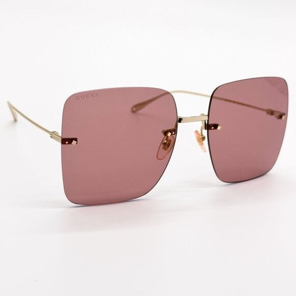 Gucci NEW GUCCI SUNGLASSES GG1147S 005 GOLD/PINK WOMEN EYEWEAR Size ONE SIZE - 7 Thumbnail