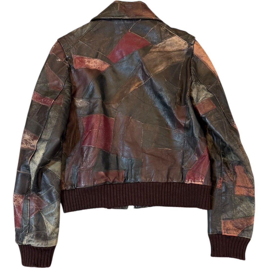 Veronique Branquinho Veronique Branquinho Patchwork Leather Jacket Size US XXS / EU 40 - 2 Thumbnail