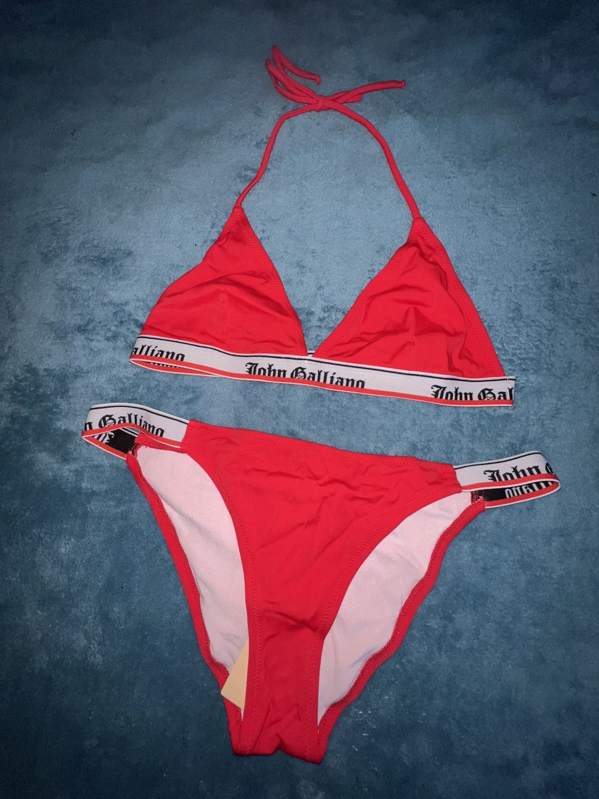 John Galliano John Galliano Logo red Bikini y2k – New with Tags Size L / US 10 / IT 46 - 4 Thumbnail