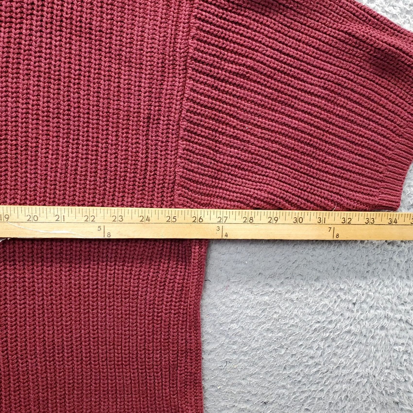 Vintage Woman Within Sweater Womens 1X Burgundy Knit Short Sleeve Crew Neck Pullover Size XL / US 12-14 / IT 48-50 - 4 Thumbnail