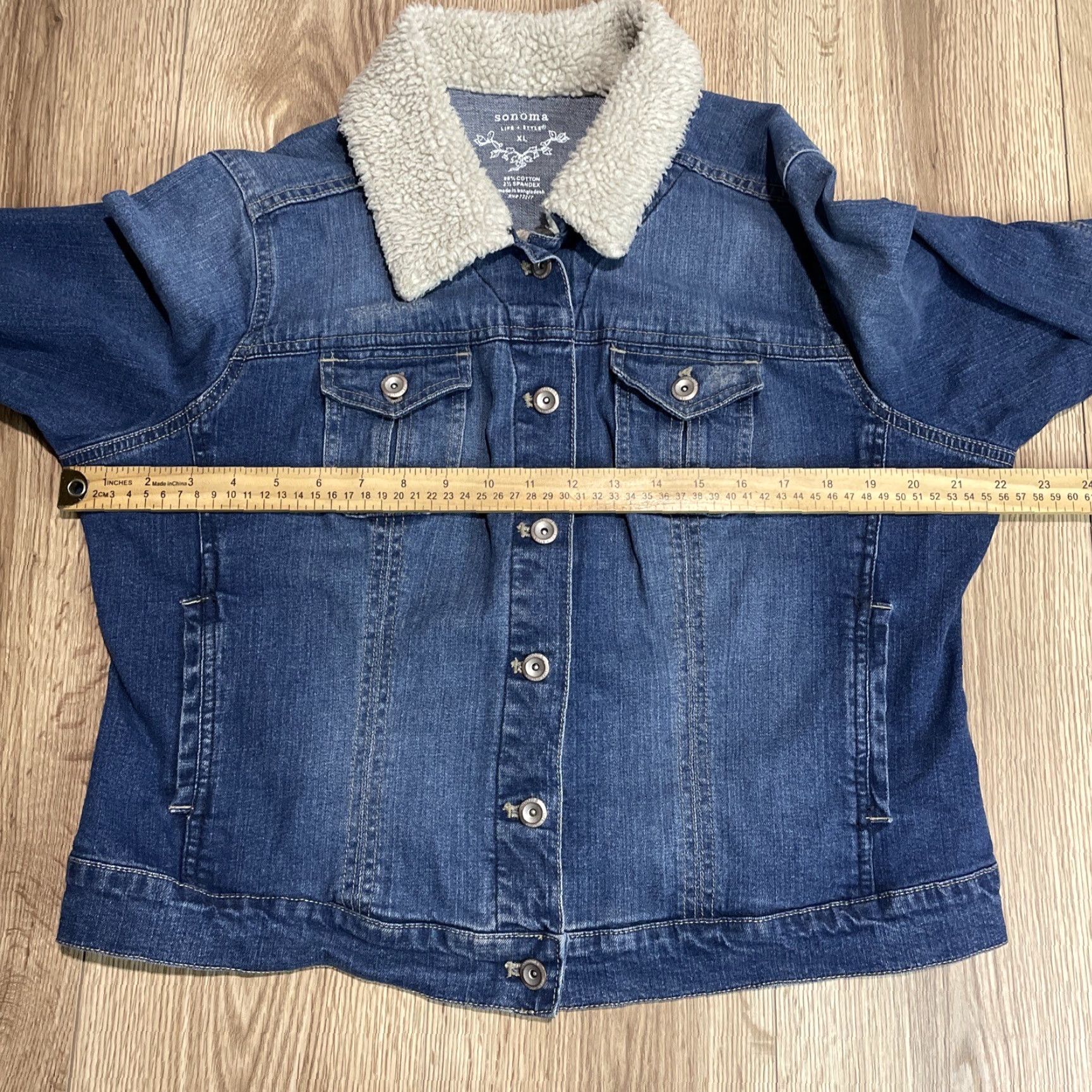 Denime VINTAGE Sonoma Women's Denim Trucker Jacket XL Blue Casual Classic 80s Size 40" / US 18 - 5 Thumbnail