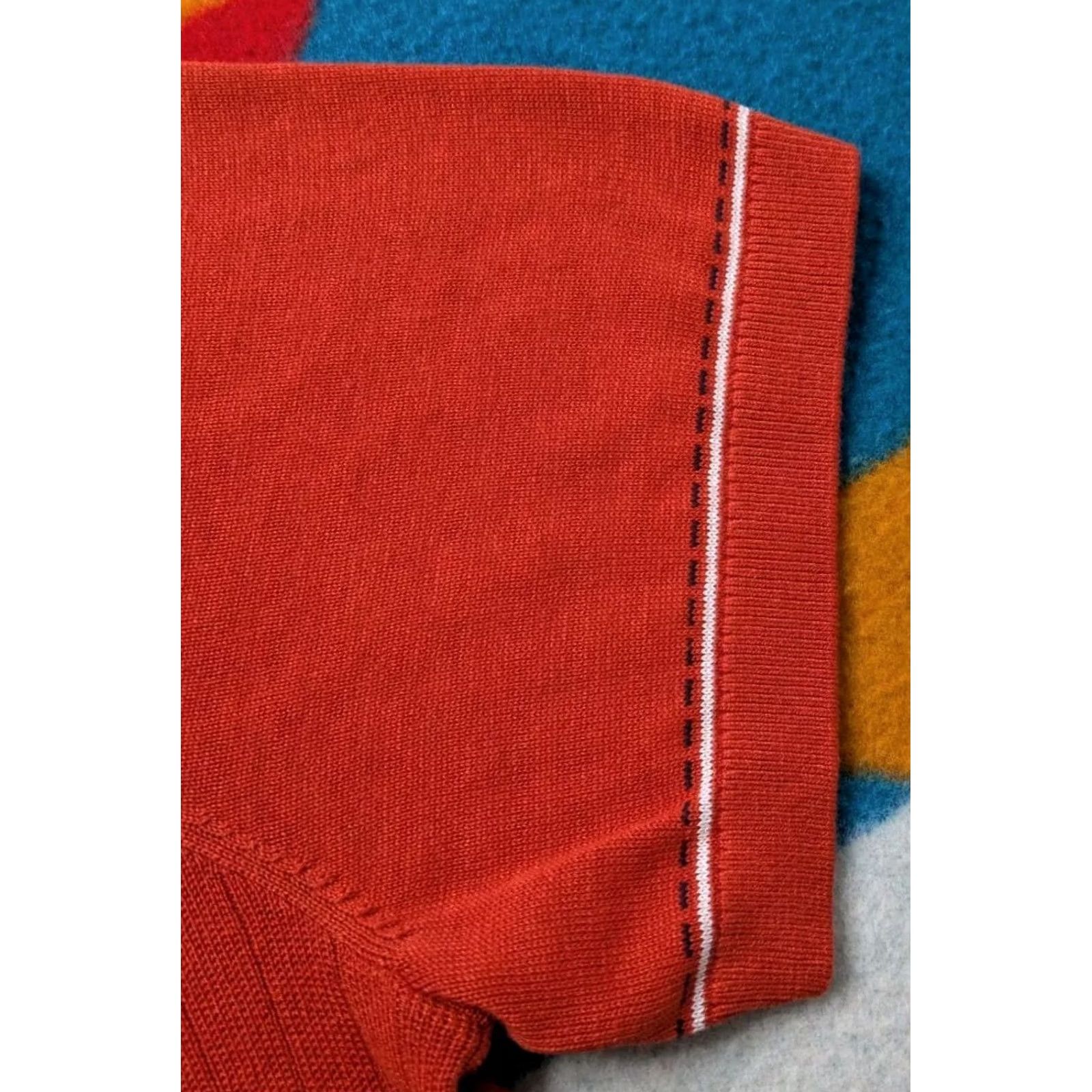 Todd Snyder Todd Snyder Sweater Shirt Button Up Placket Cotton Silk Tipped Riviera Ribbed XL Orange Mens Size US XL / EU 56 / 4 - 3 Thumbnail