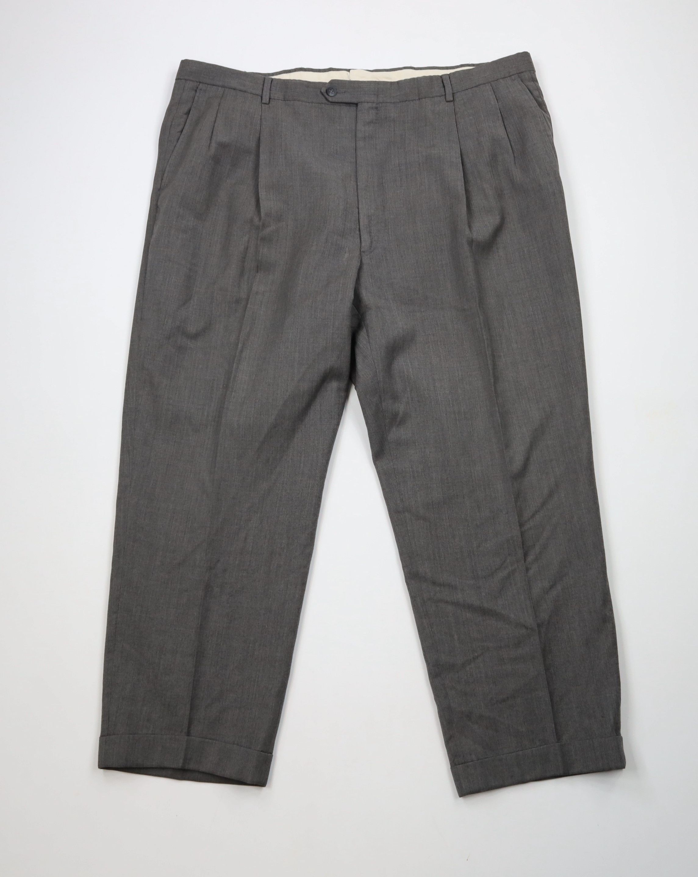 Vintage Vintage 90s Streetwear Cuffed Wool Wide Leg Chino Pants Size US 44 / EU 60 - 1 Thumbnail