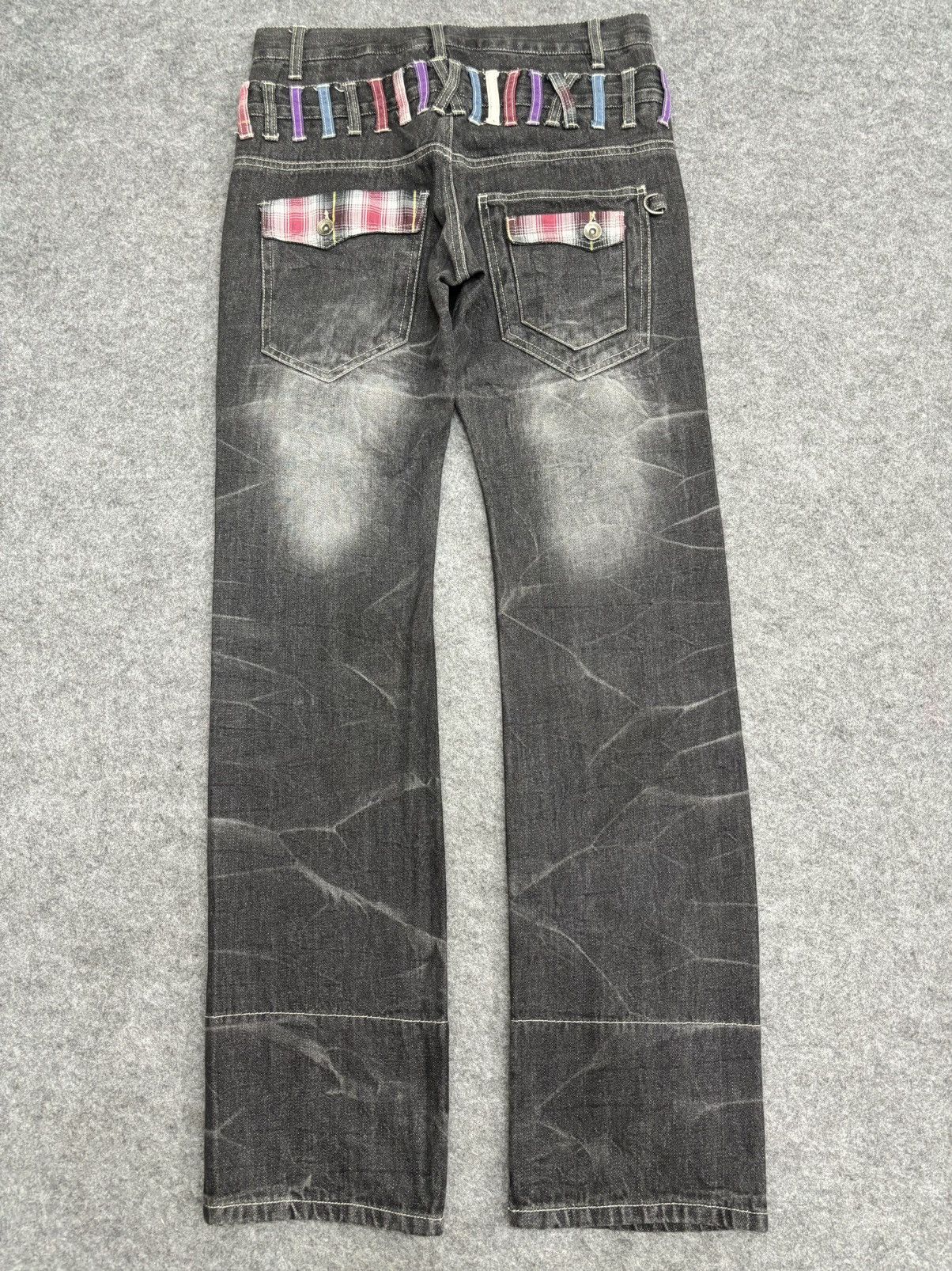 Japanese Brand 💥Doubel Waist💥Sick Japan Style Zipper Stonewash Denim F519 Size US 31 - 20 Thumbnail