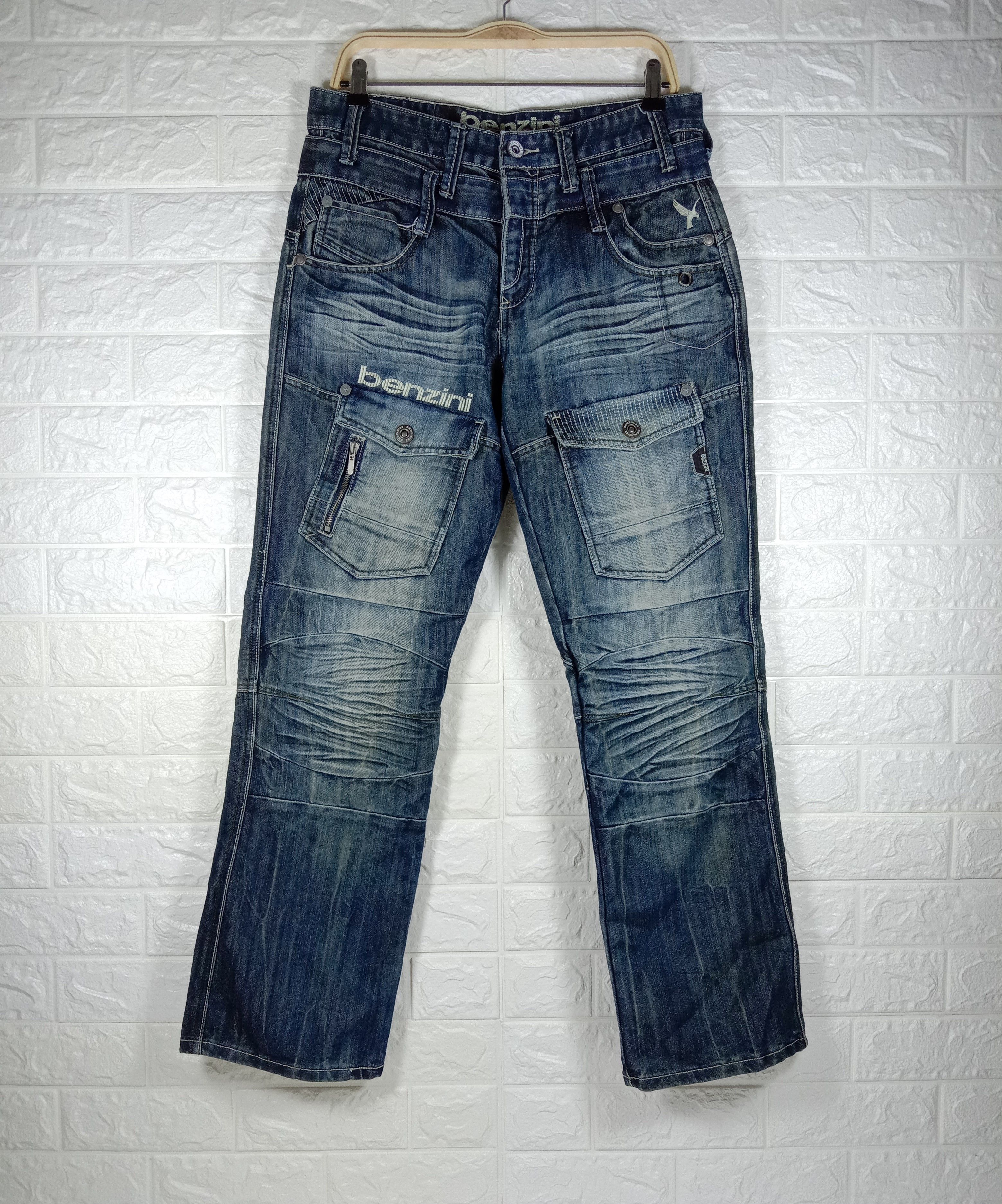 Japanese Brand Vintage Japanese Benzini Multi Pocket Buckle Back Jeans Size US 32 / EU 48 - 1 Thumbnail