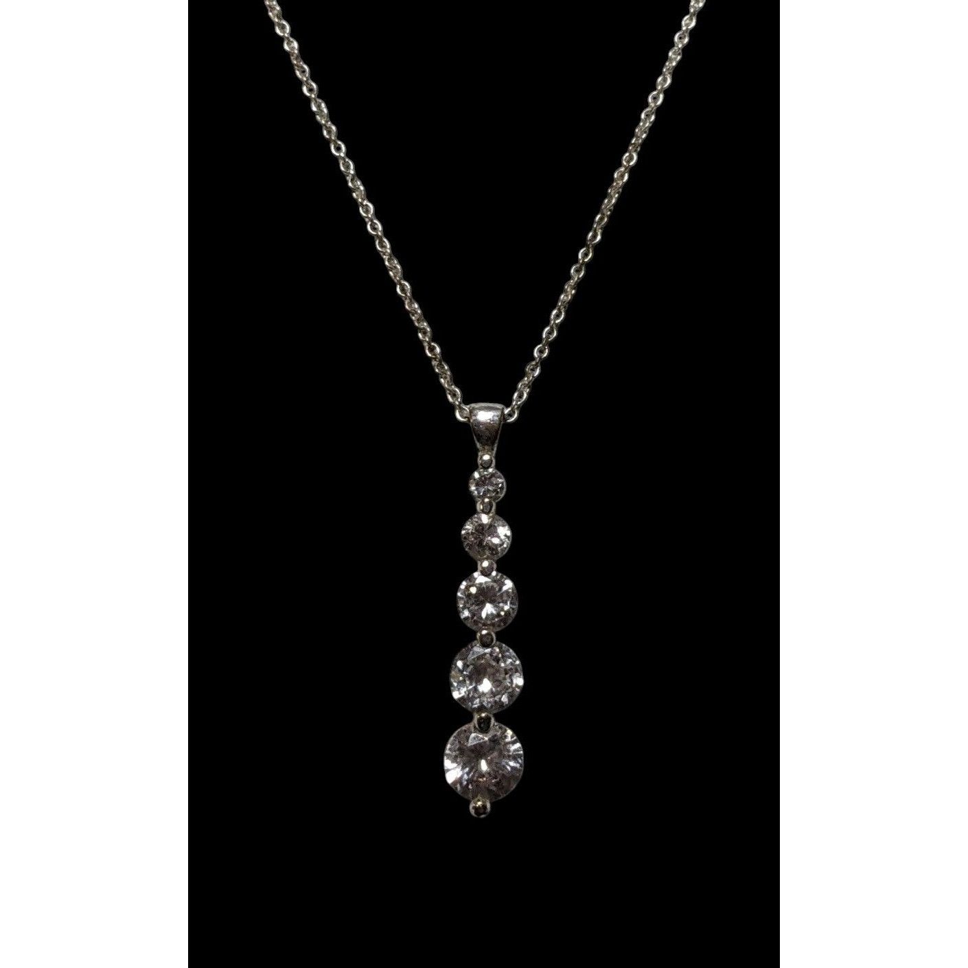 Other Roman Silver Tone Rhinestone Pillar Pendant Necklace Size ONE SIZE - 1 Thumbnail