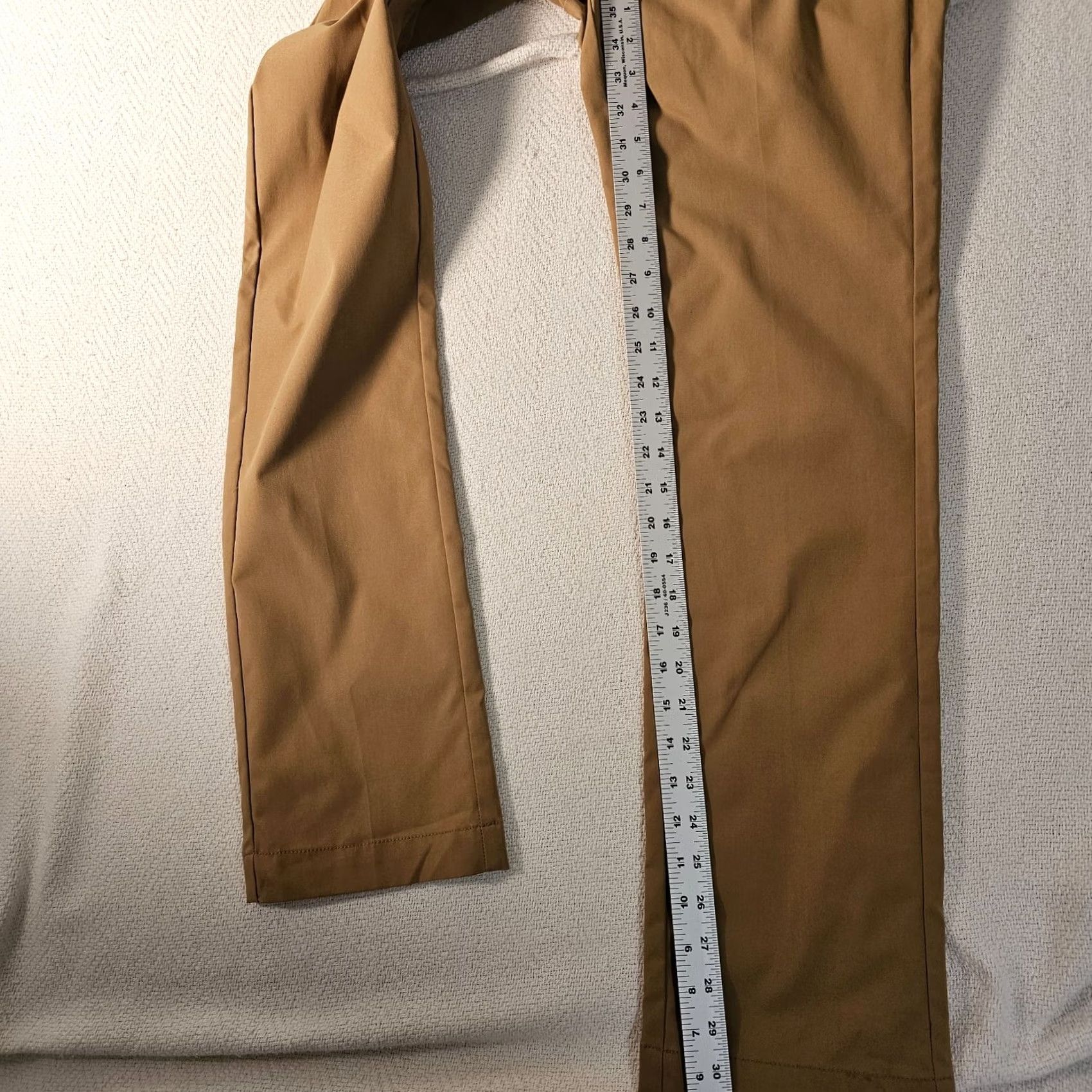 Cremieux Men's Cremieux Pants Atwood Brown Flat Front Polyester 29x32 Chino Pockets Straight Leg Short/Long? Size US 29 - 5 Thumbnail