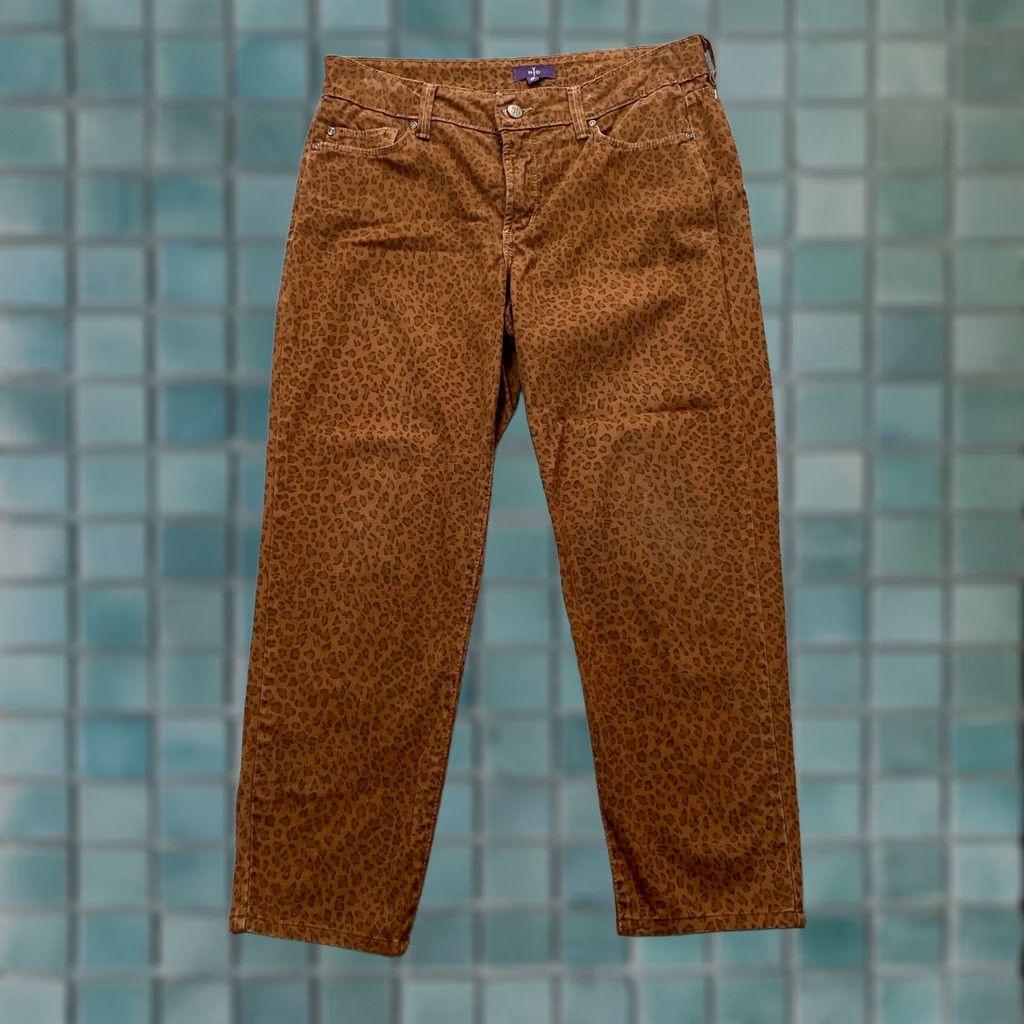 NYDJ NYDJ Womens 6P Brown Ankle Straight Leg Leopard Print Denim Cotton Stretch Jeans Size 24" / US 00 / IT 34 - 1 Thumbnail