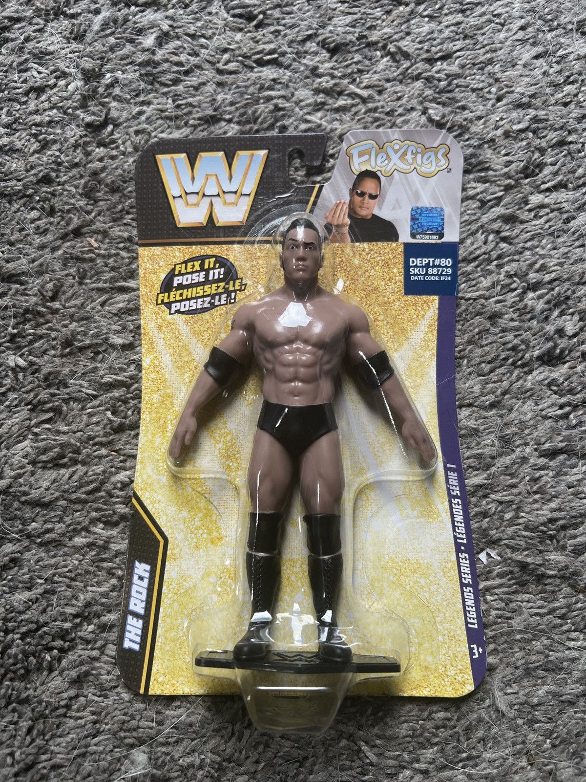 WWE 2024 WWE Flexfigs The Rock Size ONE SIZE - 1 Thumbnail