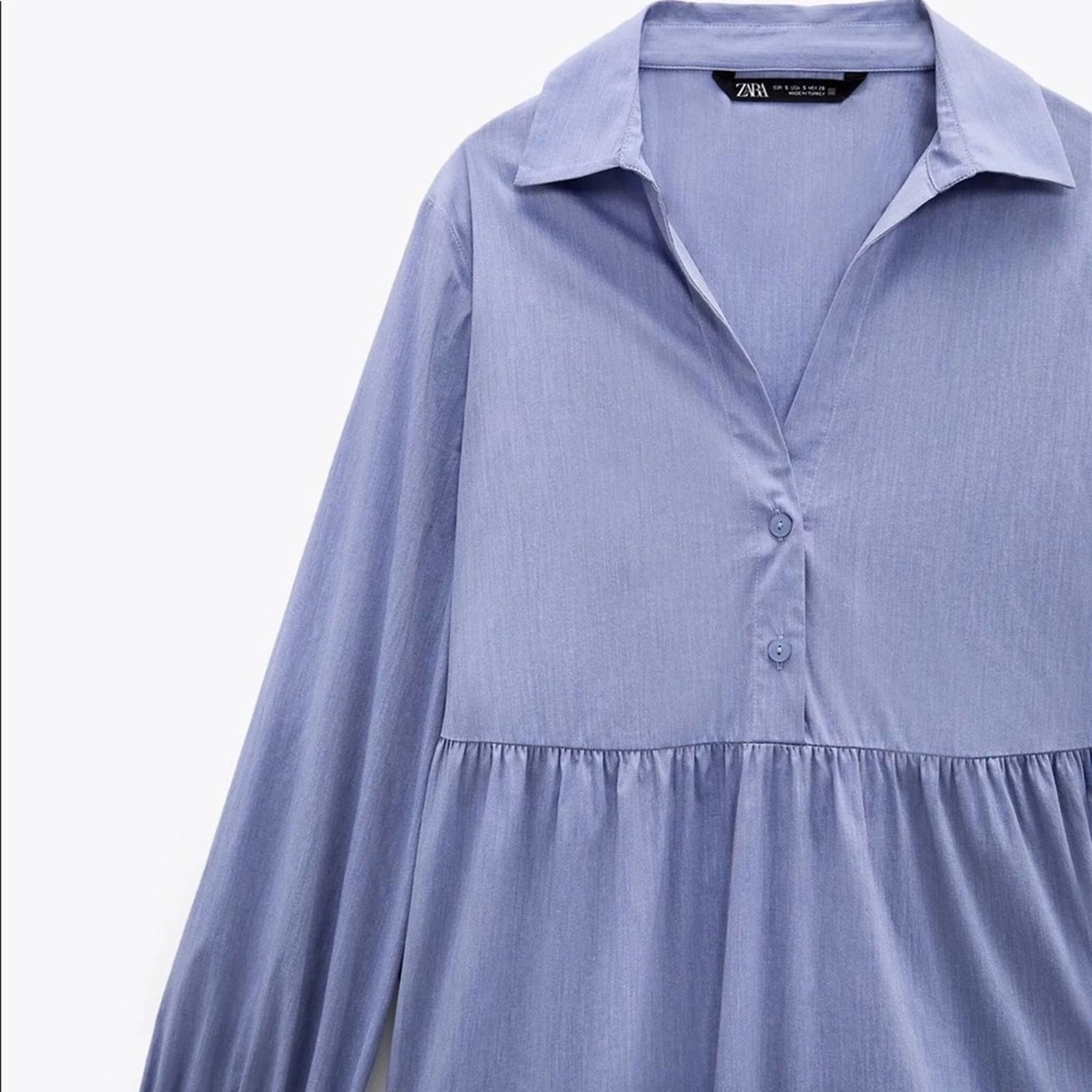 Zara ZARA MINI SHIRT DRESS Size L / US 10 / IT 46 - 8 Thumbnail