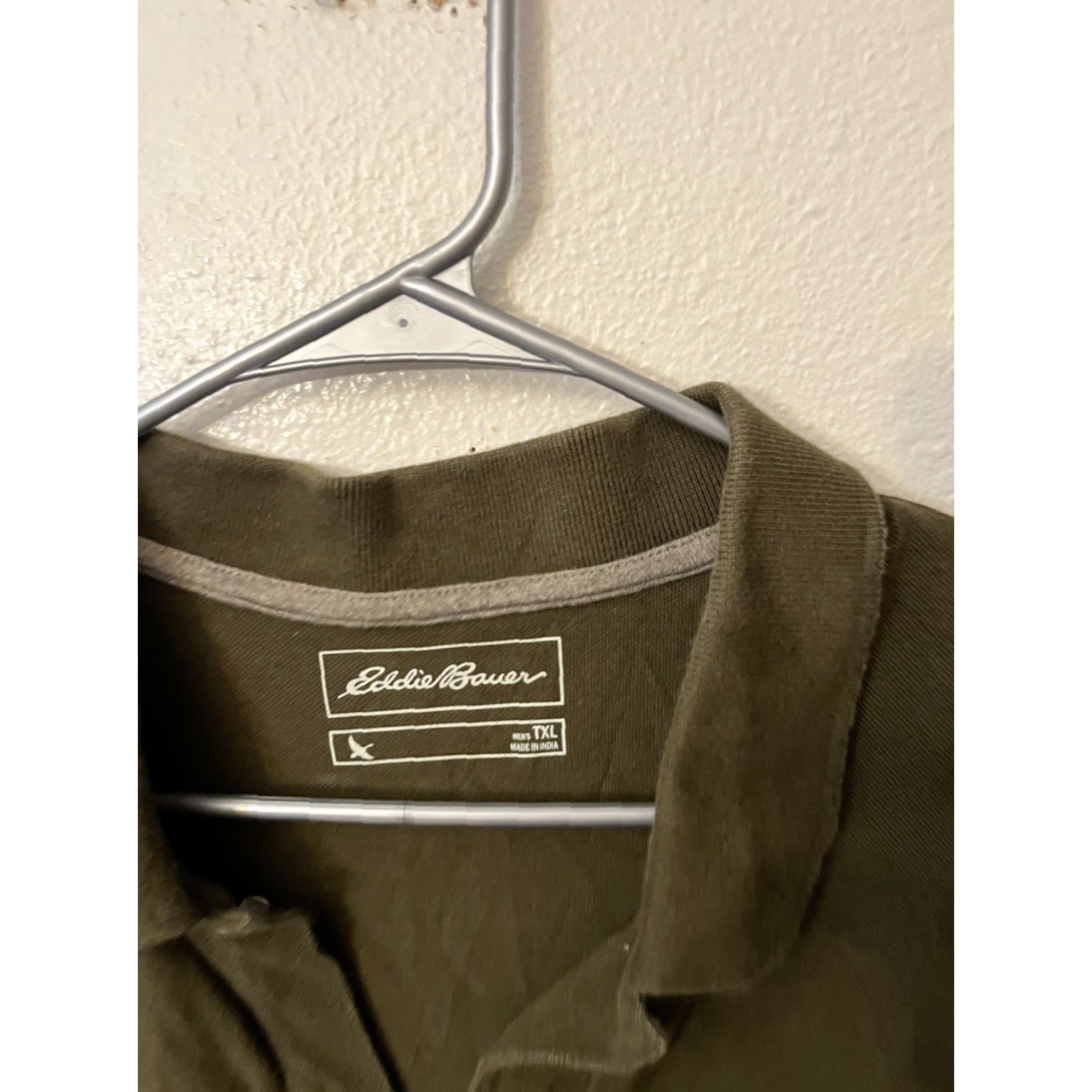 Eddie Bauer VINTAGE Eddie Bauer Polo Mens XL Tall Made in Solid Green Distressed Short Sleeve Knit 100% Cotton Logo Rugby 90s Womens Mens Girls Boys Size US XL / EU 56 / 4 - 2 Thumbnail