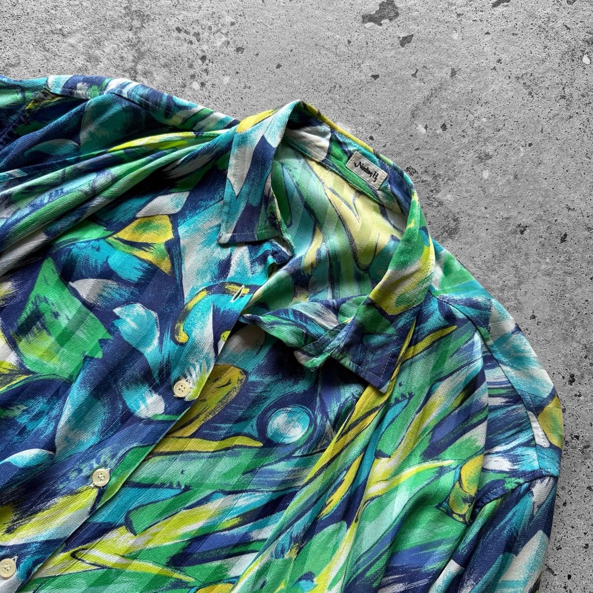 Vintage Nadine H. Vintage Abstract Floral Button Front Blouse Top Size L / US 10 / IT 46 - 3 Thumbnail