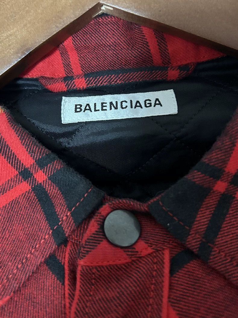 Balenciaga Balenciaga size 36 Black and red plaid cotton-padded jacke Size L / US 10 / IT 46 - 3 Thumbnail