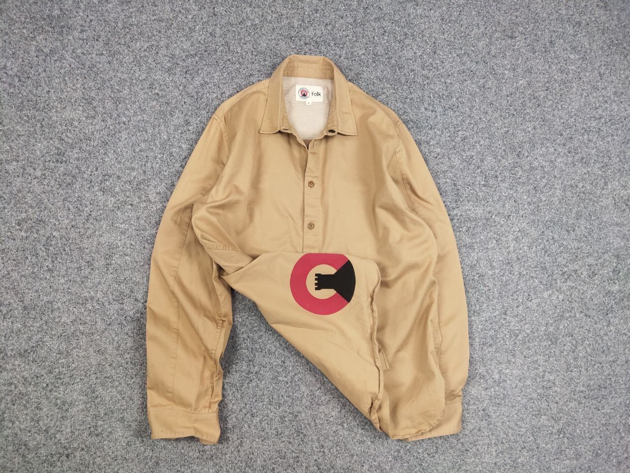 Folk Folk Design Camden Town Beige Logo Casual Button Down Shirt Size US L / EU 52-54 / 3 - 3 Thumbnail