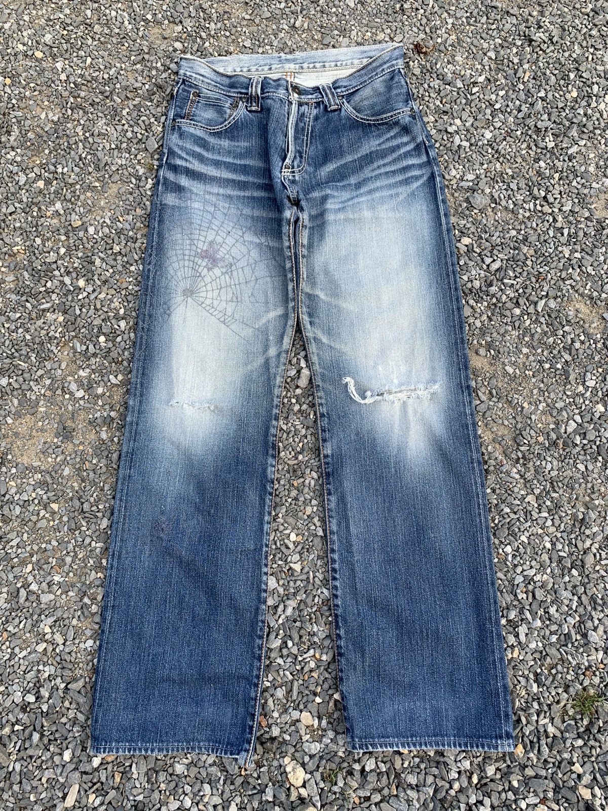 Japanese Brand ICHINOI JAPANESE SELVEDGE RAW RUSTY DISTRESSED DENIM Size US 28 / EU 44 - 1 Thumbnail