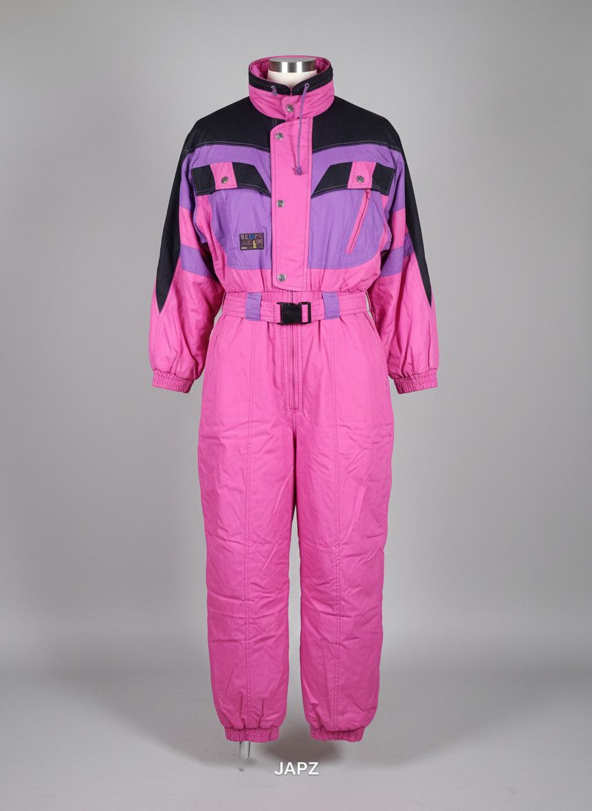Vintage Vintage Charles vögele ski overall neon pink 80s 90s Size 28" / US 6 / IT 42 - 1 Thumbnail