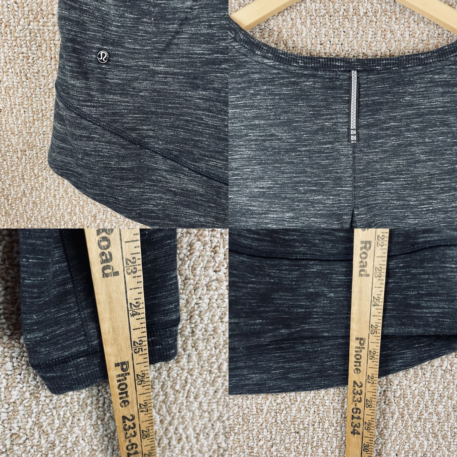 Lululemon Lululemon Sweatshirt Women’s 10 Crewneck Heathered Gray Black 375 Pullover Long Sleeve Activewear Breathable Pockets Size L / US 10 / IT 46 - 8 Thumbnail