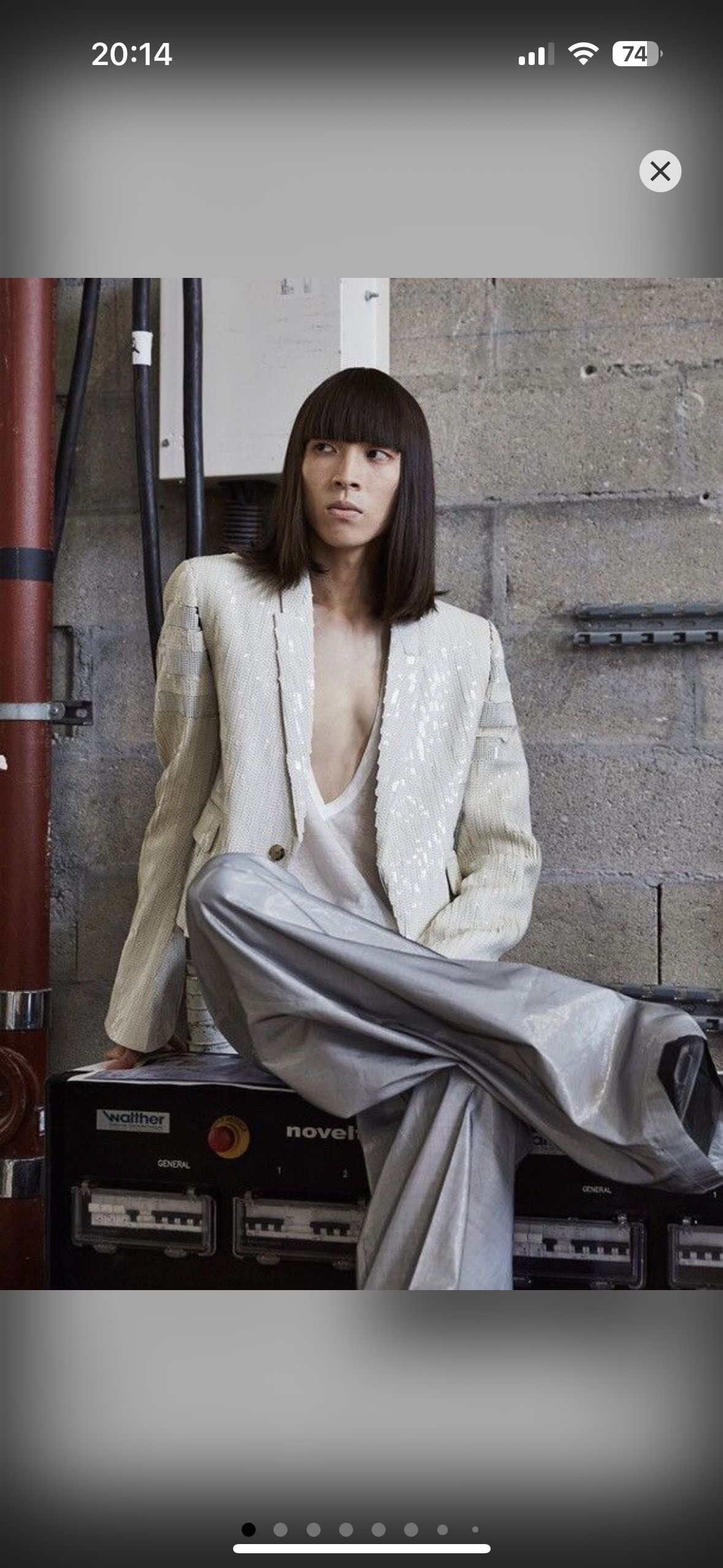 Rick Owens Rick Owens Cropped Sequins White Chalk Blazer Jacket (XS/S) Size US XS / EU 42 / 0 - 3 Thumbnail