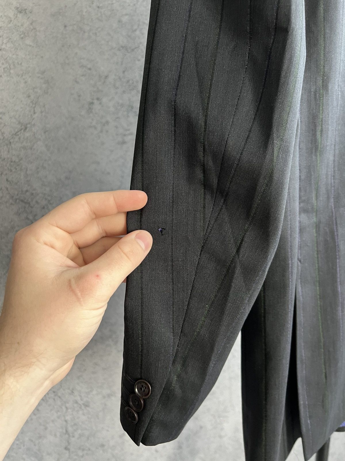 Etro Vintage Etro Milano Striped Blazer Classic Suit Wool Size 58 Size 50R - 22 Thumbnail