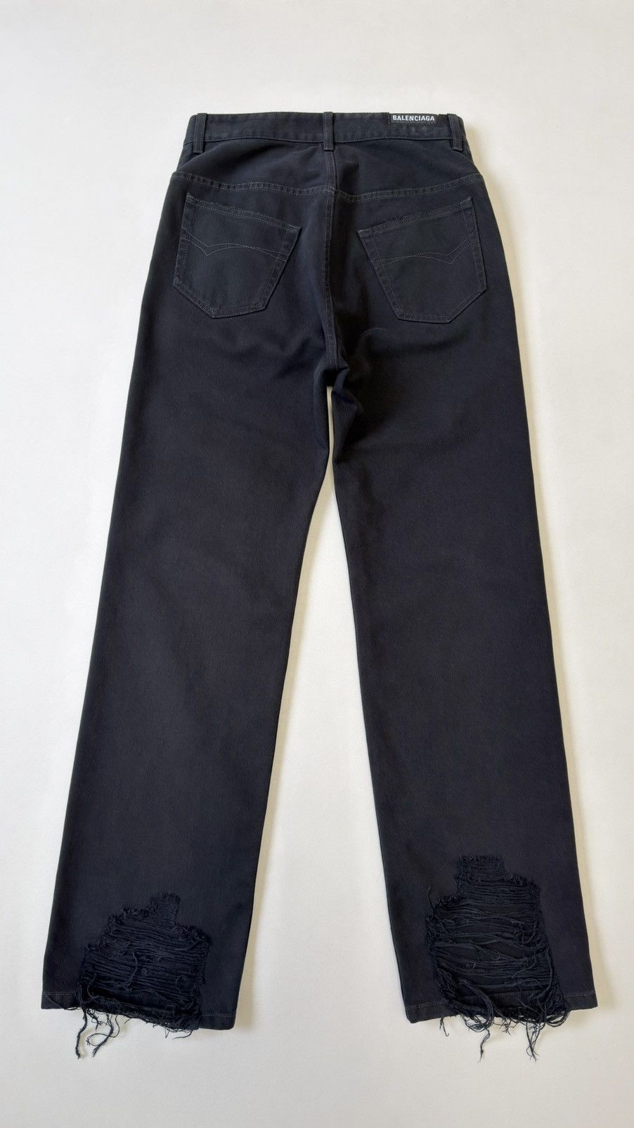 Balenciaga ‘Heel Bite’ Soft Black Left Hand Denim Jeans Size US 30 / EU 46 - 14 Thumbnail