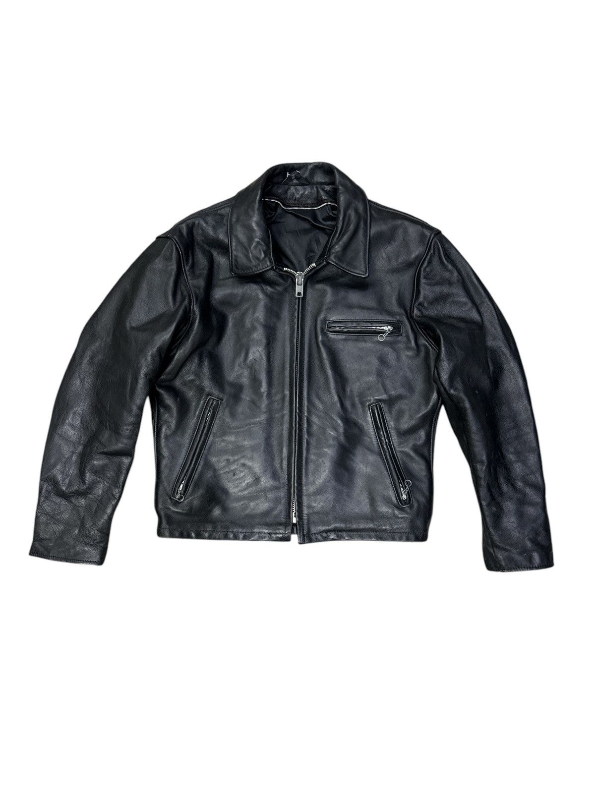 Schott × Vintage VINTAGE SCHOTT 642 SINGLE RIDER CAFE RACER LEATHER JACKET  | Grailed