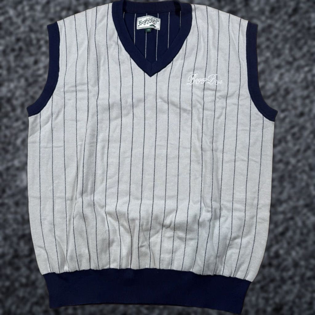 Vintage Bogey Boys Sweater Vest Mens Small Gray Navy Pinstripe Golf NWOT Size US S / EU 44-46 / 1 - 1 Thumbnail