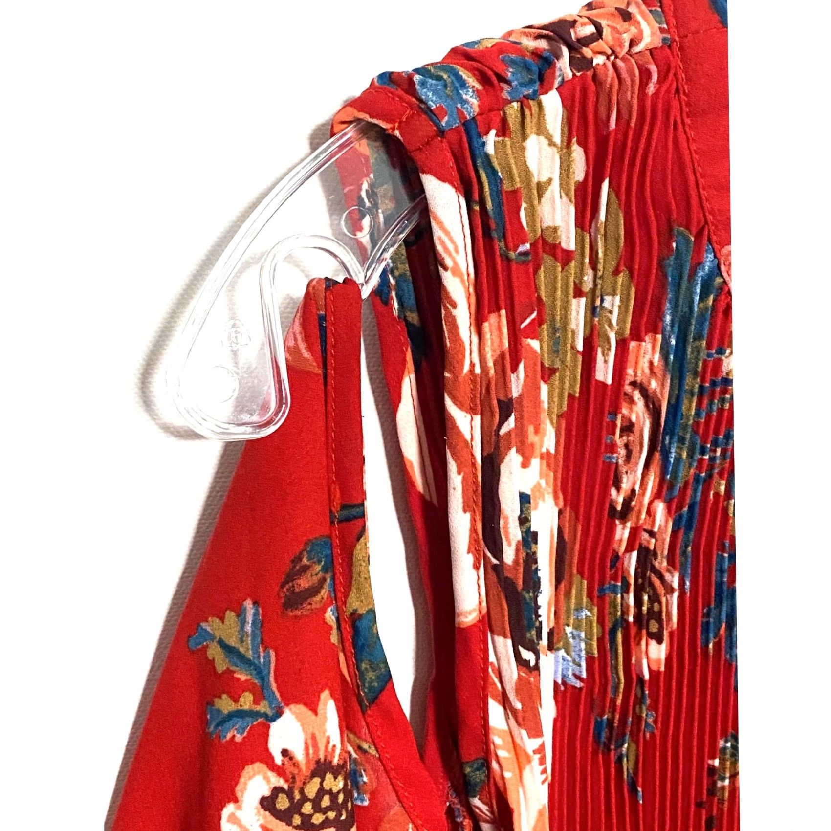Vintage VINTAGE Ava & Viv Red Floral Cold Shoulder Cottagecore Prairie Womens Plus 1X Flowy Boho Shirt Womens 1X Size XL / US 12-14 / IT 48-50 - 4 Thumbnail