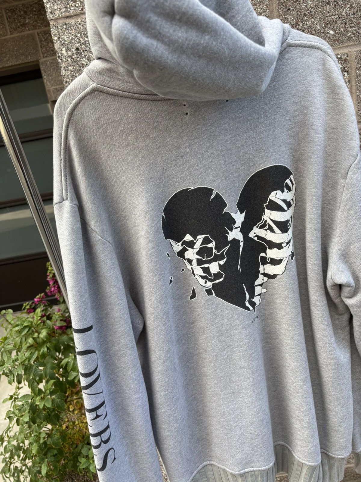 Amiri Grey Amiri Heavyweight Lovers Hoodie Size US L / EU 52-54 / 3 - 3 Thumbnail