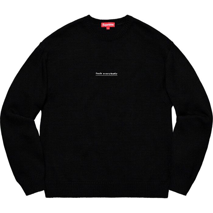 Supreme Supreme Fuck Everybody Sweater Black Medium | Grailed