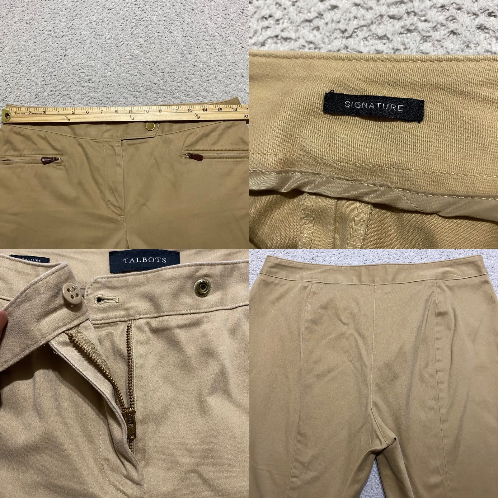 Talbots Talbots Womens 10 Beige Straight Dress Pants Mid Rise Business Office Size 32" / US 10 / IT 46 - 8 Thumbnail