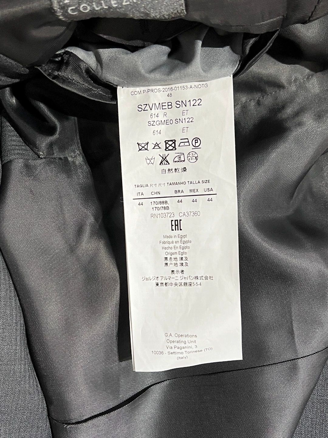 Armani Collezioni Armani Collezioni Gray Wool Suit Size 44S - 7 Thumbnail