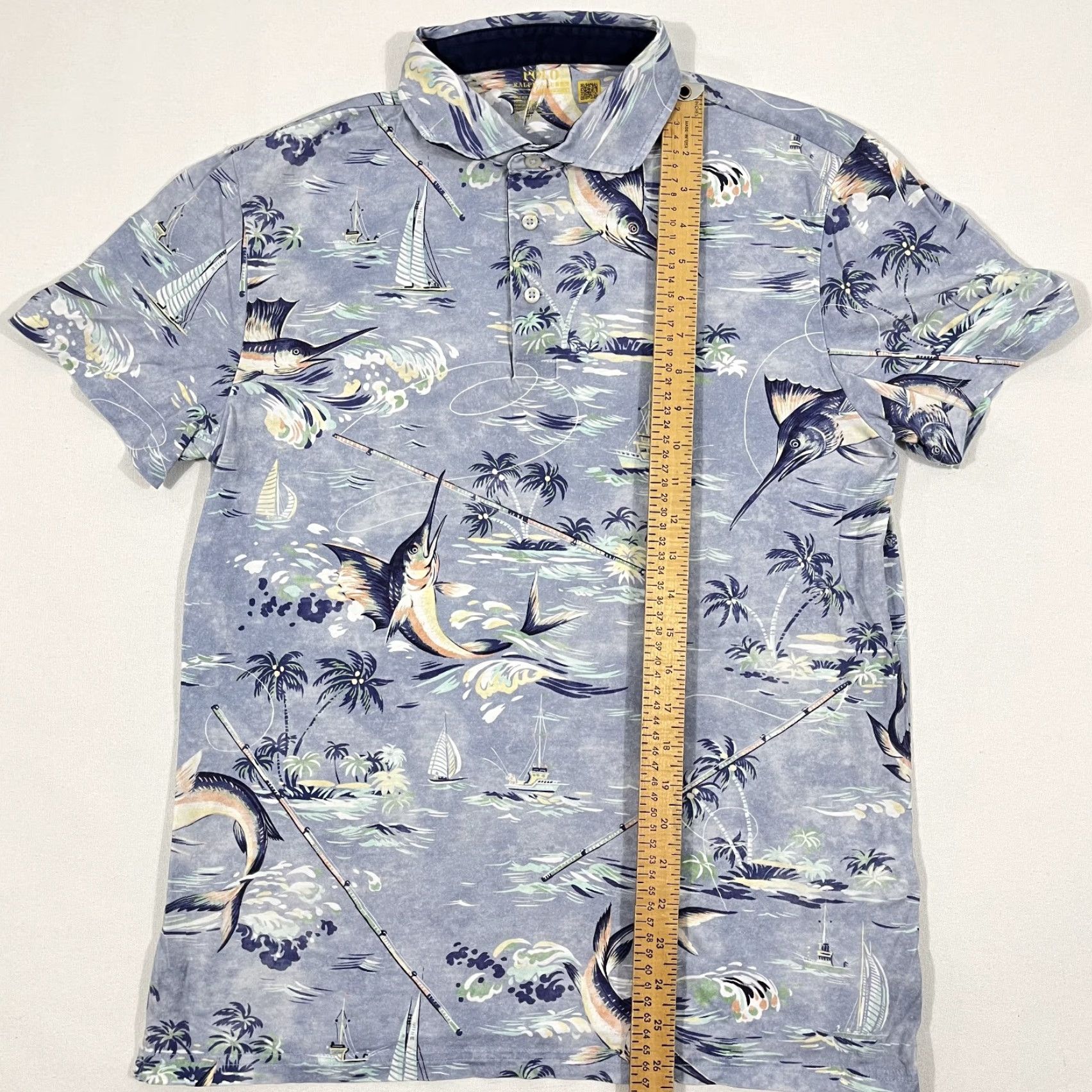 Polo Ralph Lauren Polo Ralph Lauren Polo Shirt Mens Medium Pro Allover Marlin Sailing Performance Size US M / EU 48-50 / 2 - 3 Thumbnail