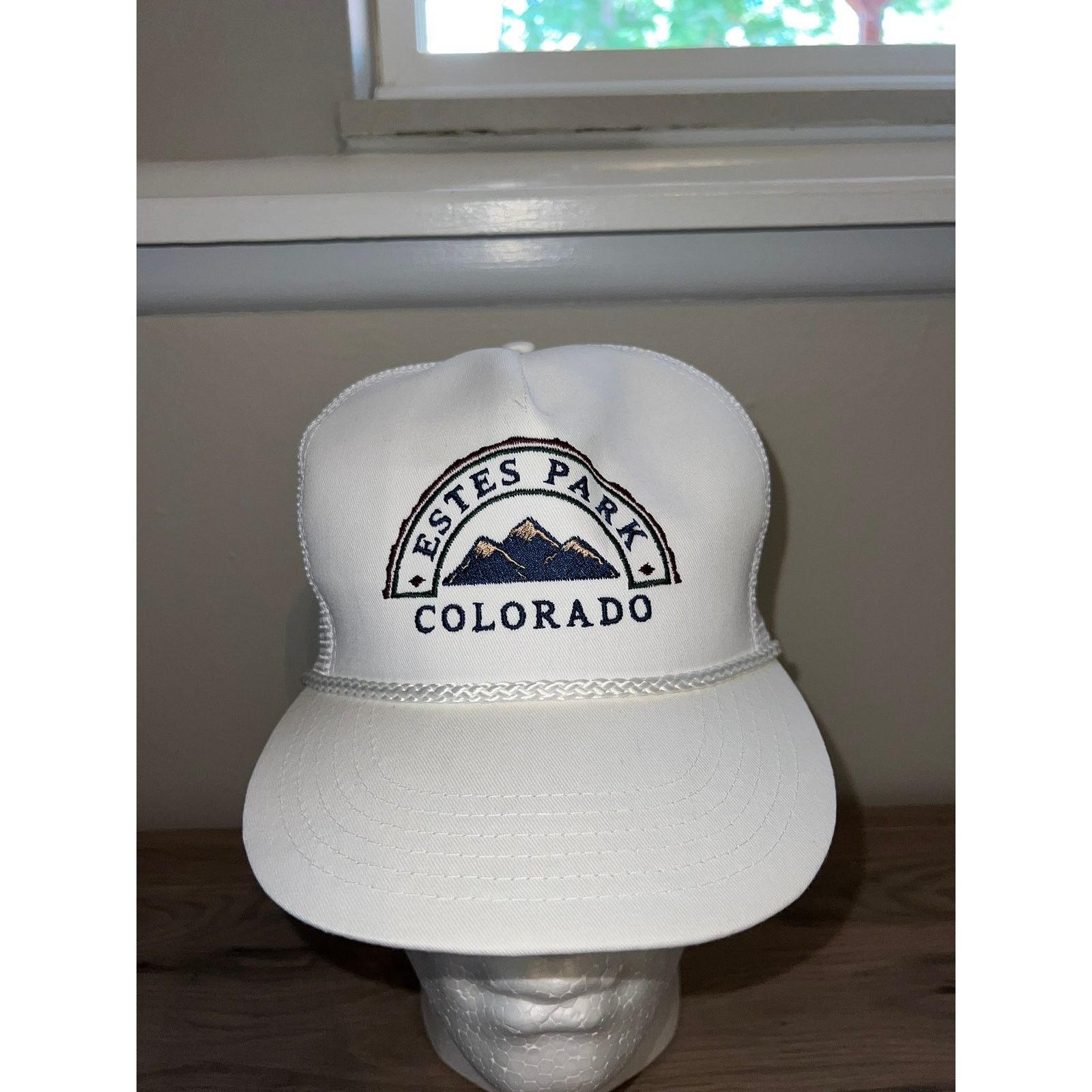 Vintage 90s Vintage Estes Park CO White Trucker Hat Snapback VTG OS Size ONE SIZE - 1 Thumbnail