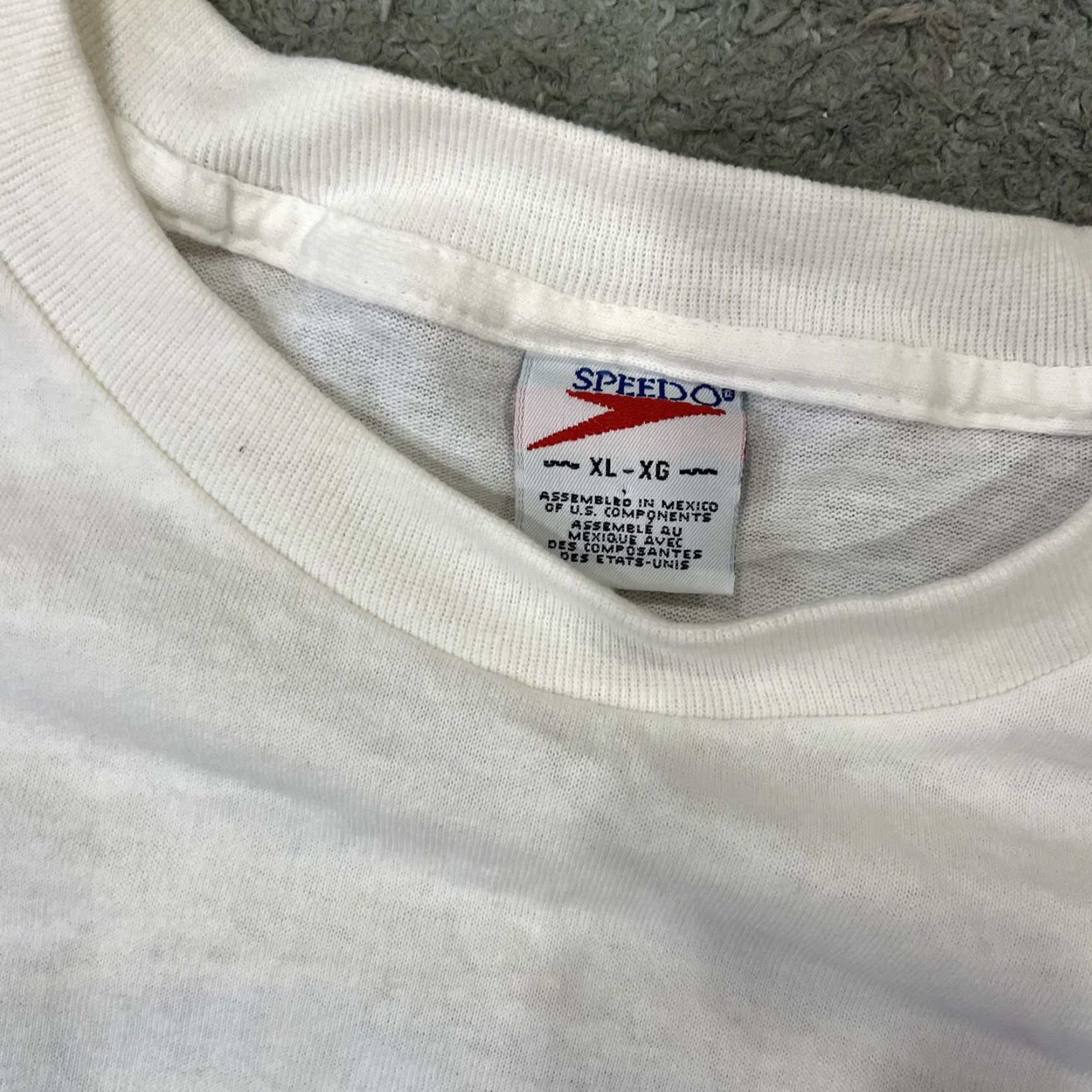 Speedo VINTAGE Speedo Shirt XL Men Black USA 1990s 1997 Crew Neck Short Sleeve Cotton Knit Graphic Print Lightweight Regular Tee Size US XL / EU 56 / 4 - 4 Thumbnail