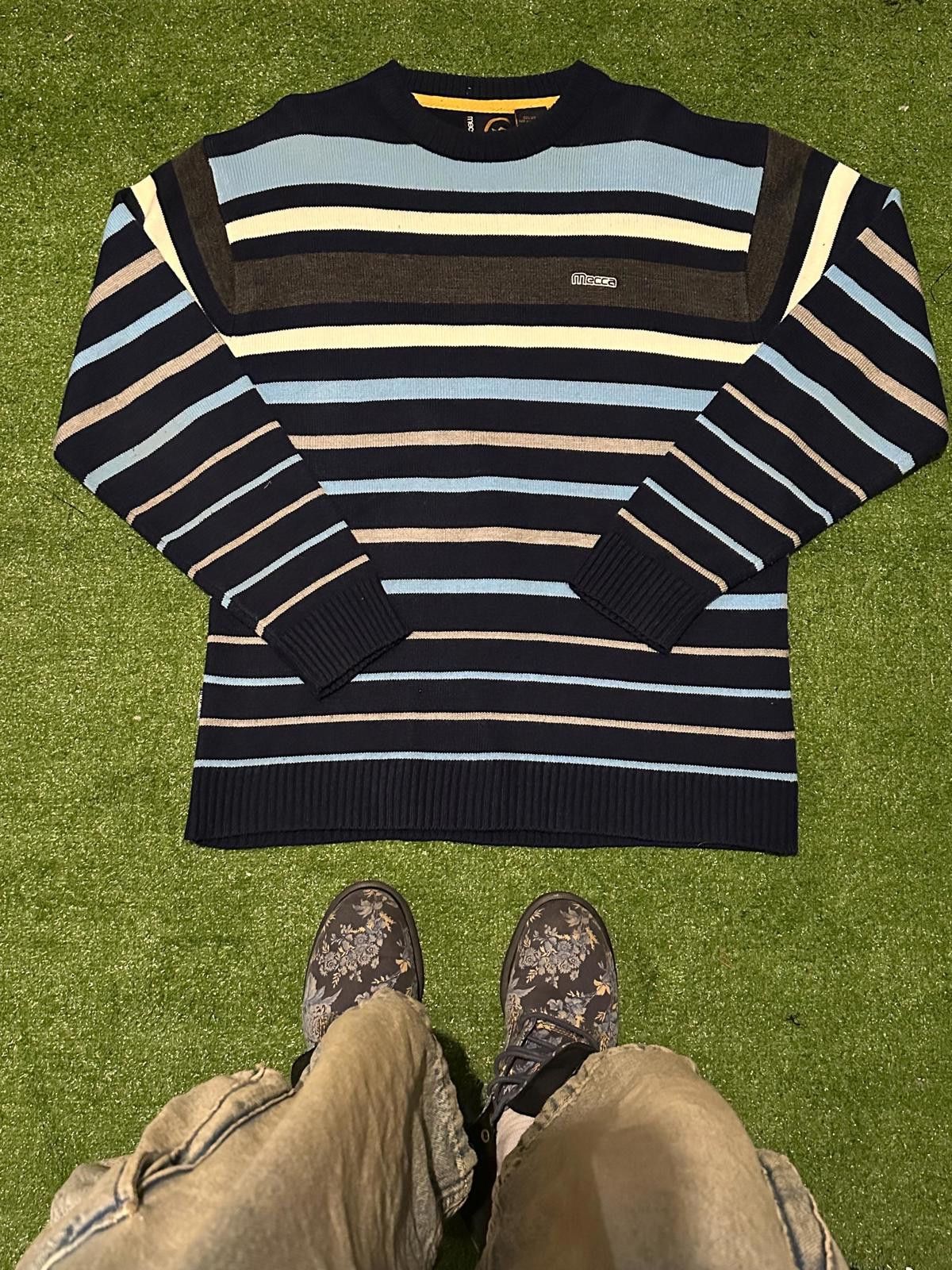 Mecca Men's Mecca Striped Acrylic Sweater Size Large Size ONE SIZE - 1 Thumbnail