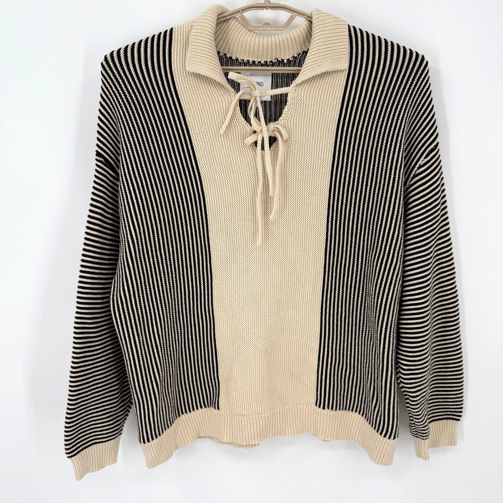 Free People Found Tabas Tie Knit Collared Sweater Cotton Oversized Small Size US S / EU 44-46 / 1 - 2 Thumbnail