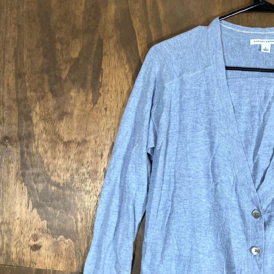 Banana Republic Banana Republic Cardigan Sweater Womens Lavender Button Wool Modal Blend Large Knitted V-Neck Pocketed Cardigan, Casual Workwear Preppy L Size L / US 10 / IT 46 - 4 Thumbnail