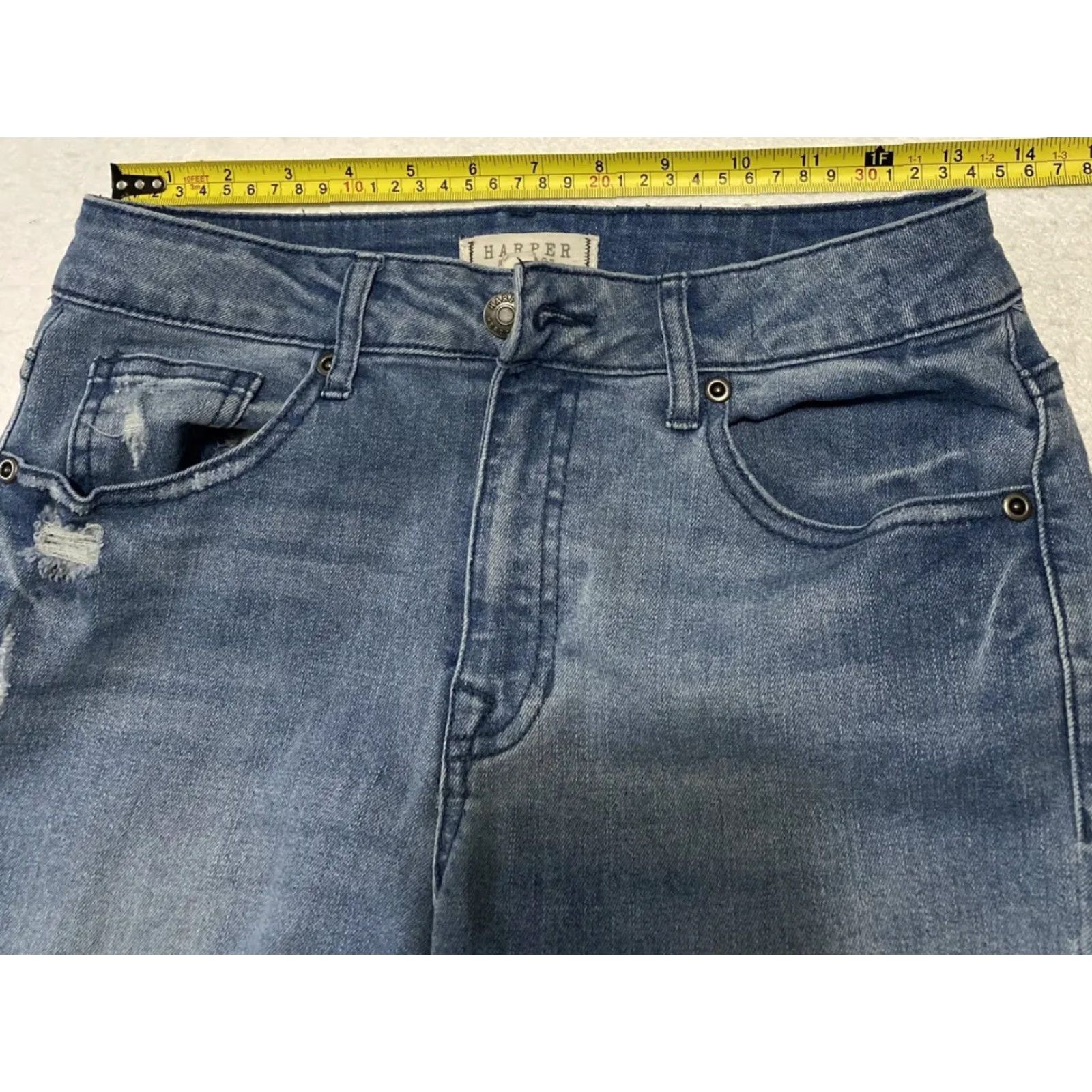 Vintage Harper Heritage Jeans Women W26 Blue Mid Skinny Denim Zip RF+27in Waist 26in Inseam 28-7 Style: Skinny (Regular) - Women Size 26" / US 2 / IT 38 - 7 Thumbnail