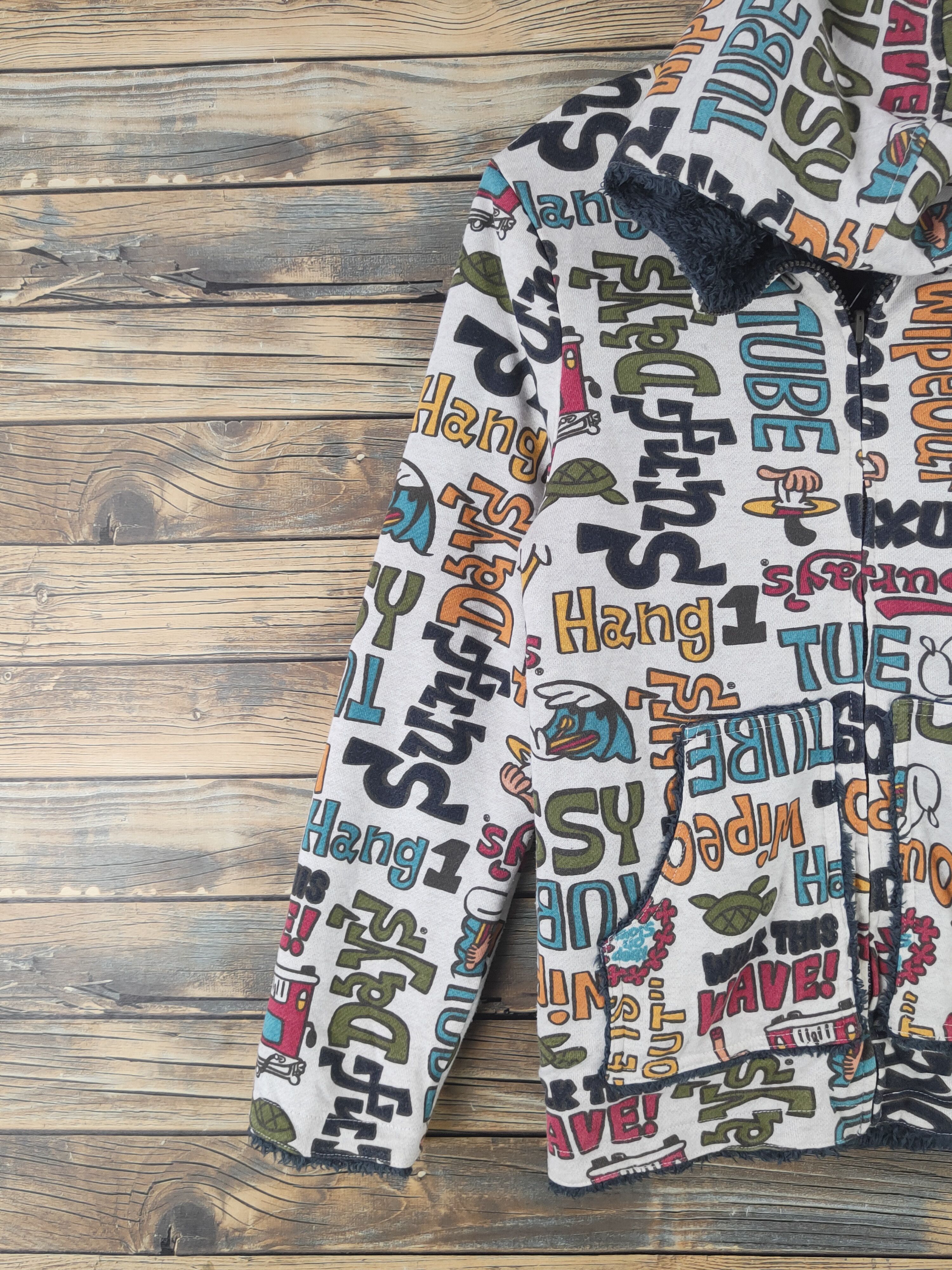 Japanese Brand × Vintage DL Japan Full print reversible Mix Hoodie Sweaters #782 Size S / US 4 / IT 40 - 3 Thumbnail