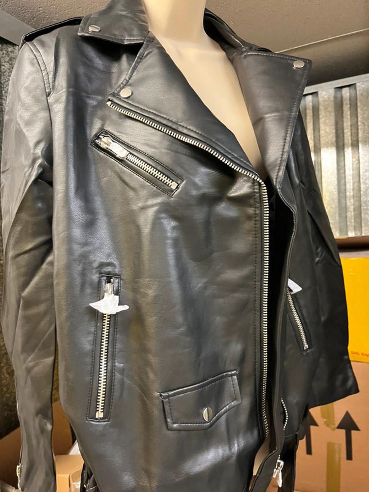 Other Stradivarius oversized faux leather biker jacket SIZE M Tags Size M / US 6-8 / IT 42-44 - 8 Thumbnail